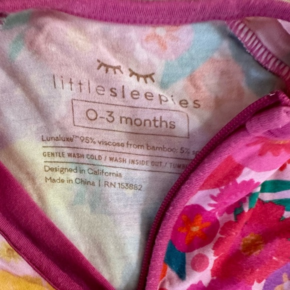 SOLD OUT - Little Sleepies Rainbow Blooms Zippy Shorty, 0-3m - Picture 3 of 5